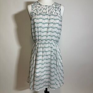 Candie's Lattice Yoke Sleeveless Dot Chevron Mini Dress Juniors Size Medium M